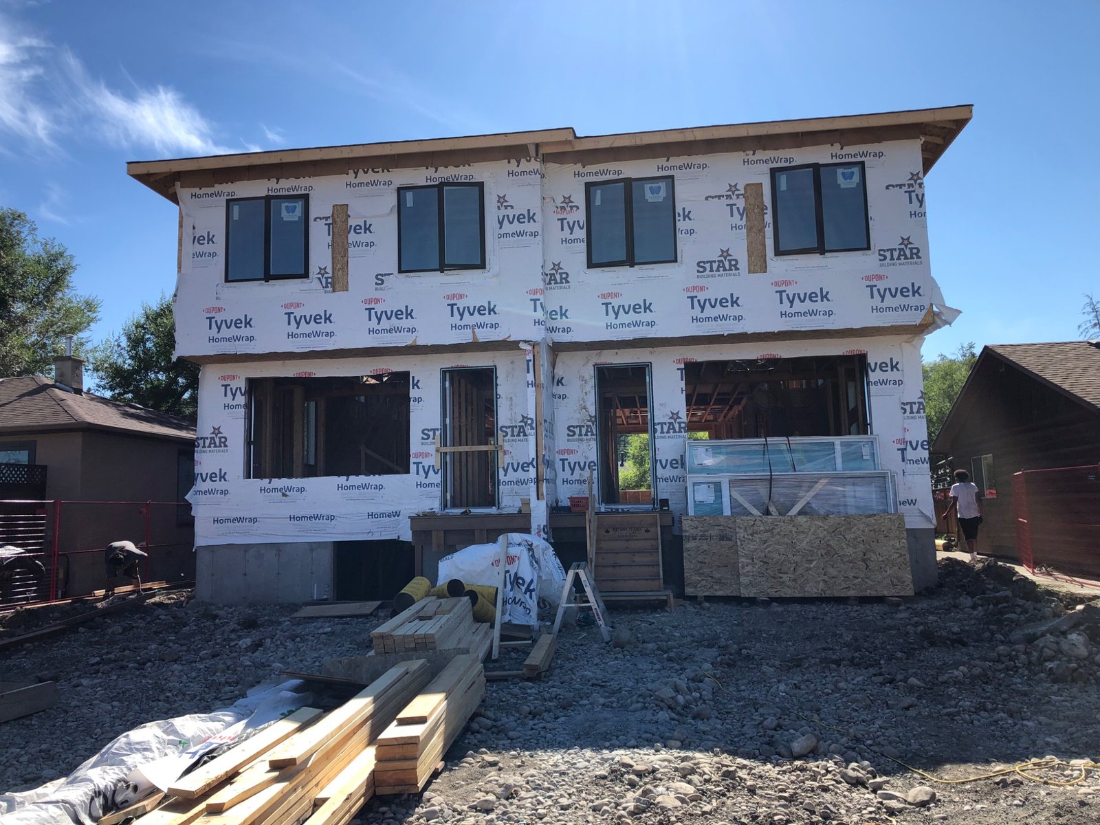Duplex exterior construction progress