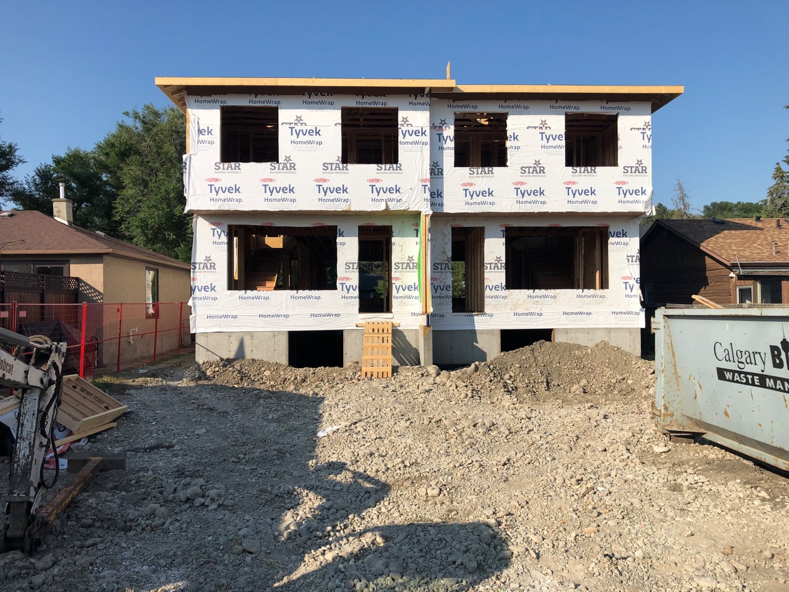 Duplex exterior framing progress