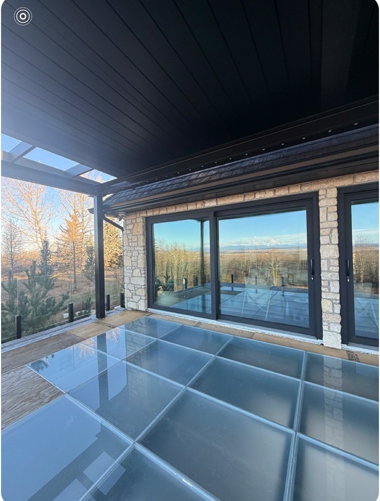 Covered patio and glass floor